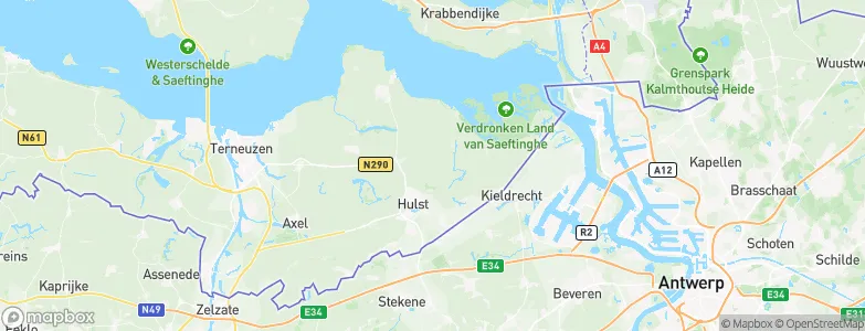 Gemeente Hulst, Netherlands Map