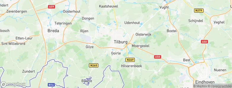 Gemeente Tilburg, Netherlands Map