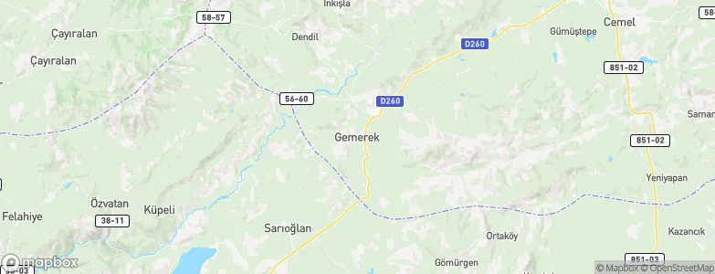 Gemerek, Turkey Map