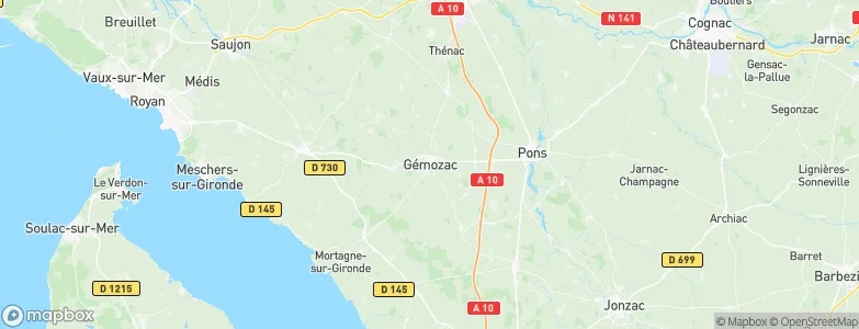 Gémozac, France Map