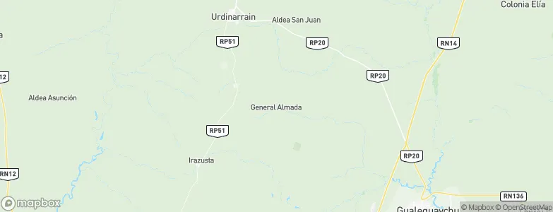 General Almada, Argentina Map