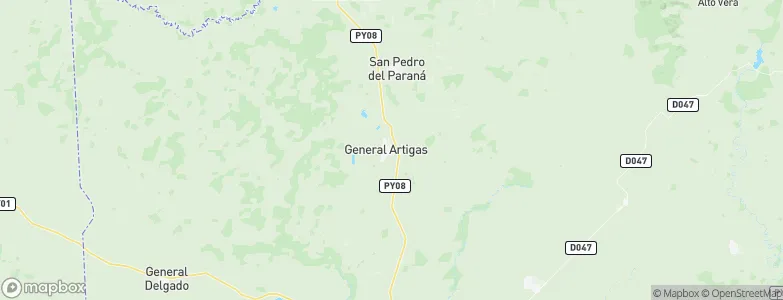 General Artigas, Paraguay Map