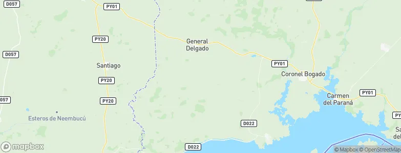 General Delgado, Paraguay Map