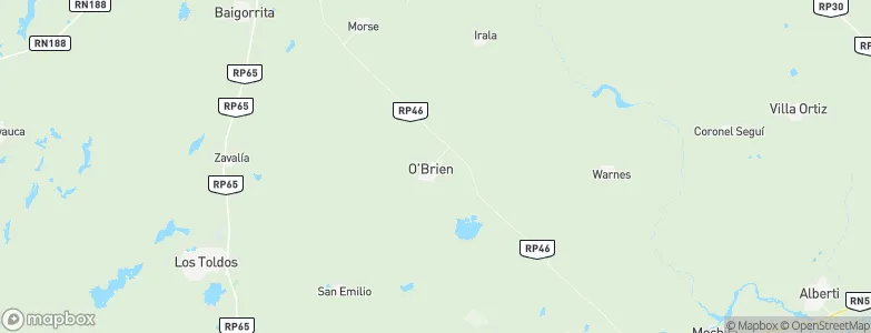 General O’Brien, Argentina Map