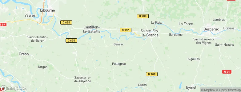 Gensac, France Map