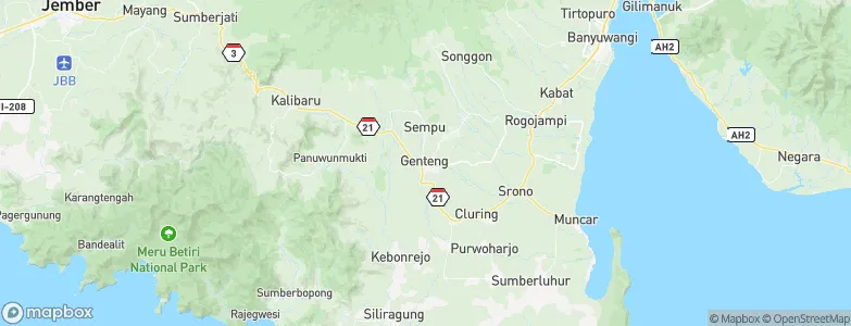 Genteng, Indonesia Map