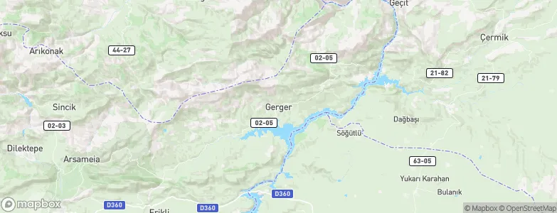 Gerger, Turkey Map