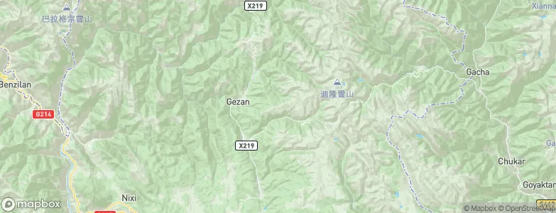 Gezan, China Map