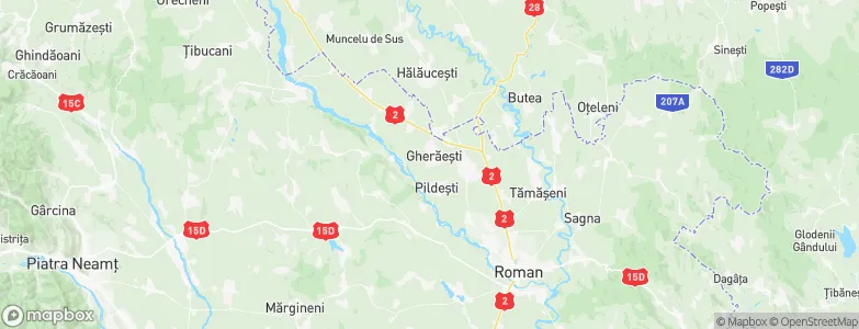 Gherăeşti, Romania Map