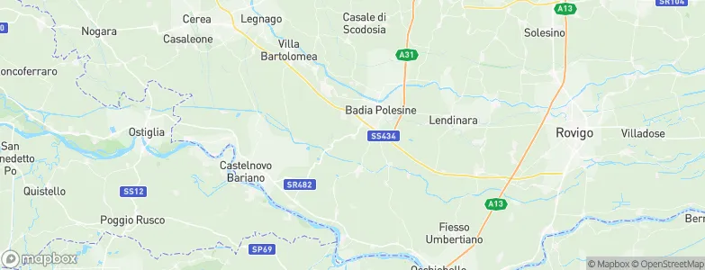Giacciano con Baruchella, Italy Map