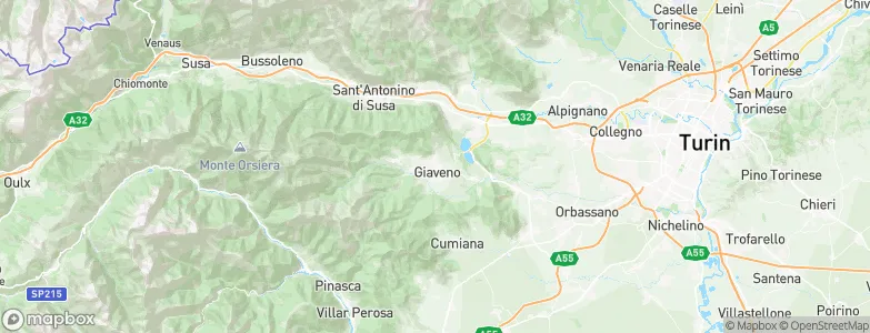 Giaveno, Italy Map