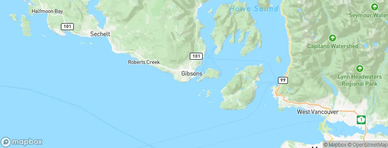Gibsons, Canada Map