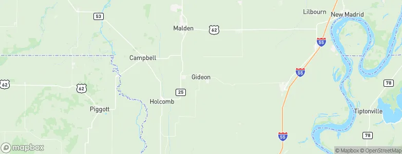 Gideon, United States Map