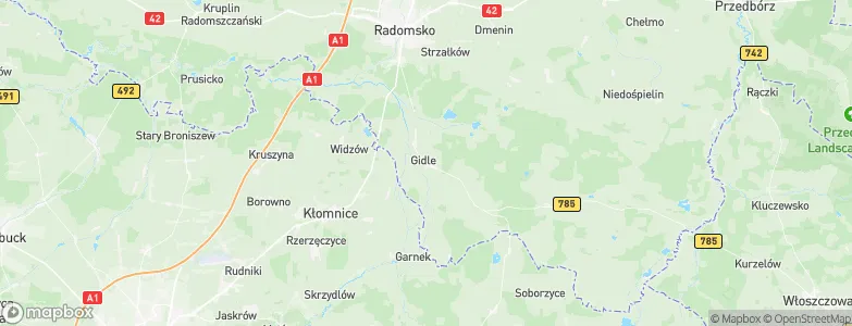 Gidle, Poland Map