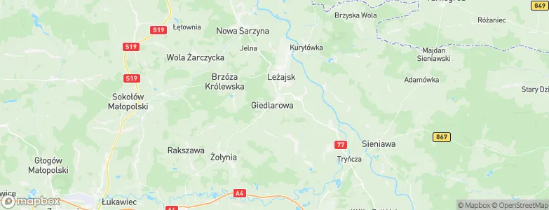 Giedlarowa, Poland Map