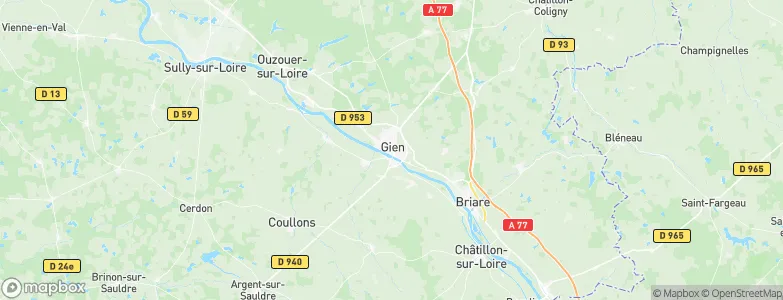 Gien, France Map