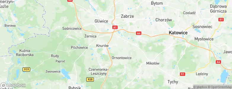 Gierałtowice, Poland Map