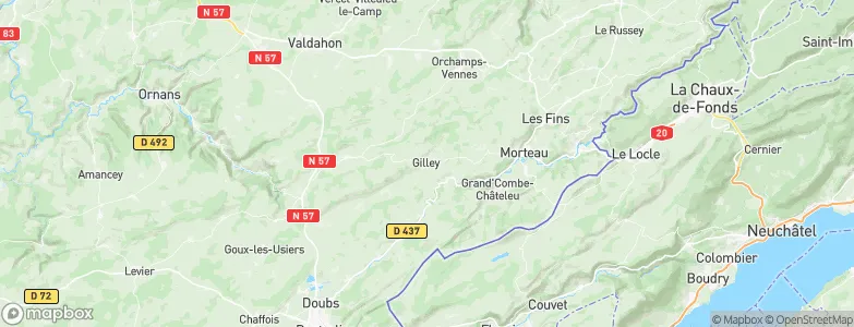 Gilley, France Map