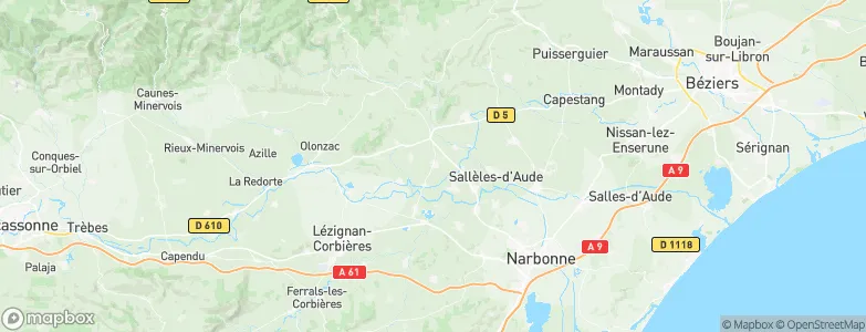 Ginestas, France Map