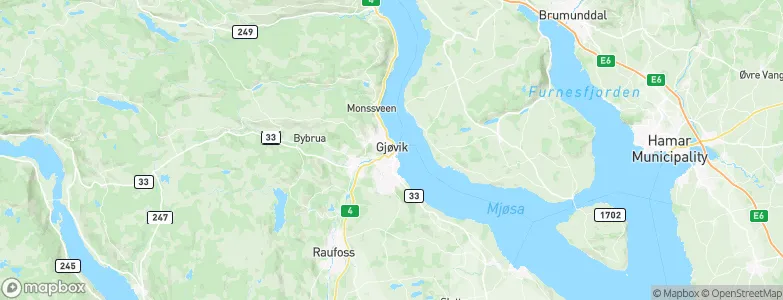 Gjøvik, Norway Map