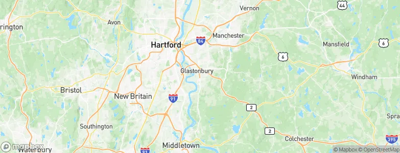Glastonbury Center, United States Map