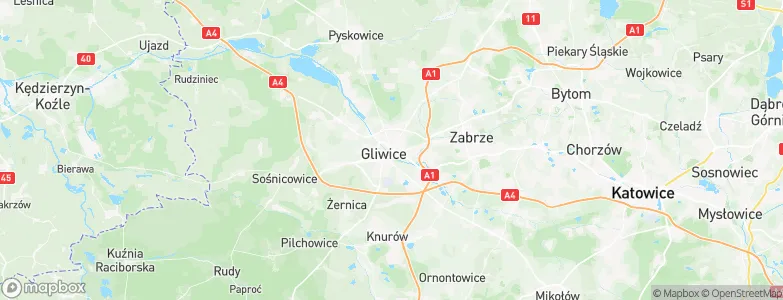 Gliwice, Poland Map