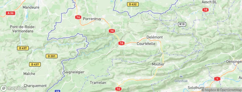 Glovelier, Switzerland Map