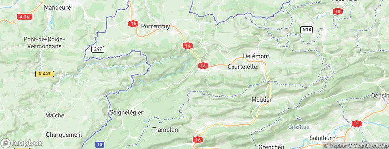 Glovelier, Switzerland Map