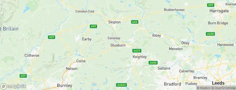 Glusburn, United Kingdom Map