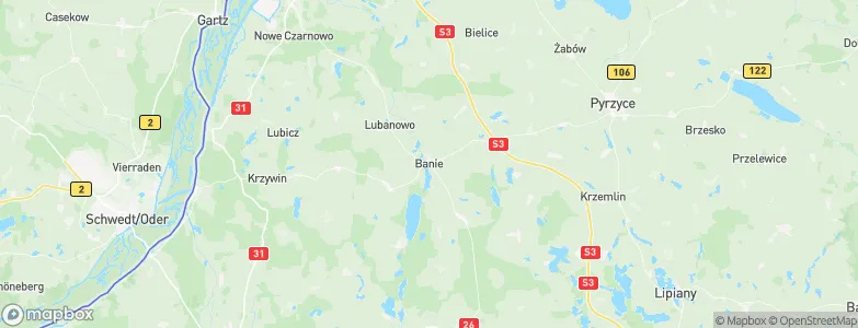 Gmina Banie, Poland Map