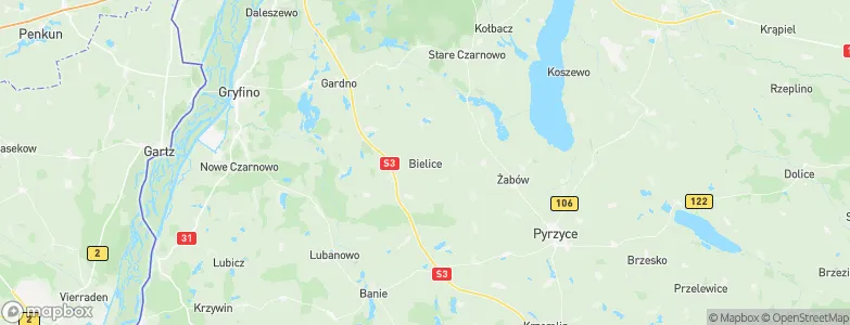Gmina Bielice, Poland Map