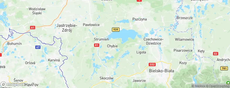 Gmina Chybie, Poland Map