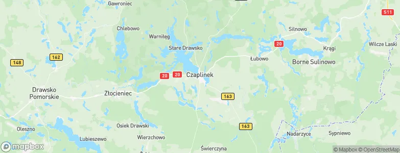 Gmina Czaplinek, Poland Map