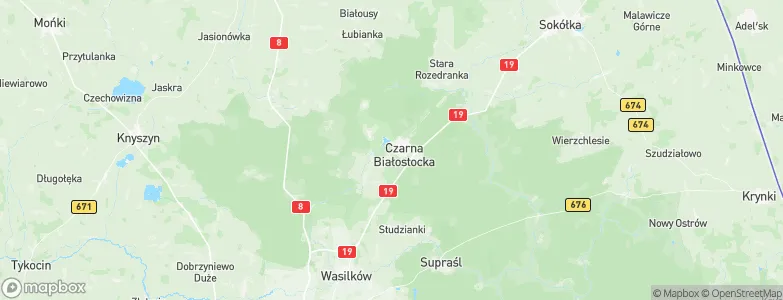 Gmina Czarna Białostocka, Poland Map