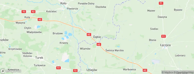 Gmina Dąbie, Poland Map