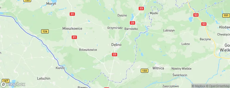 Gmina Dębno, Poland Map