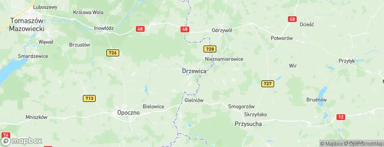 Gmina Drzewica, Poland Map