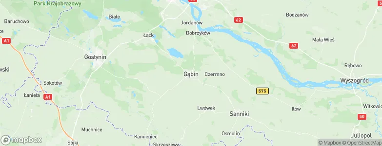 Gmina Gąbin, Poland Map