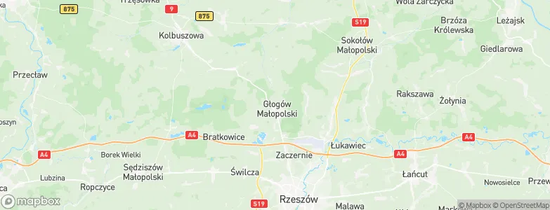 Gmina Głogów Małopolski, Poland Map