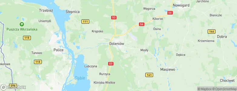 Gmina Goleniów, Poland Map