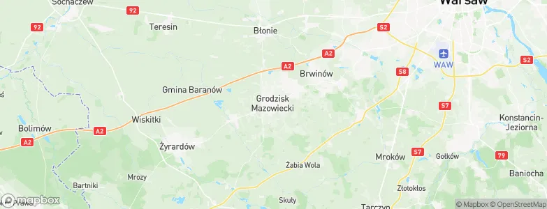 Gmina Grodzisk Mazowiecki, Poland Map