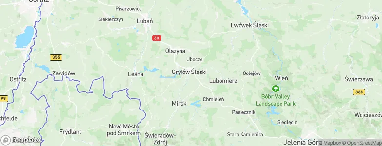 Gmina Gryfów Śląski, Poland Map