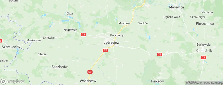 Gmina Jędrzejów, Poland Map