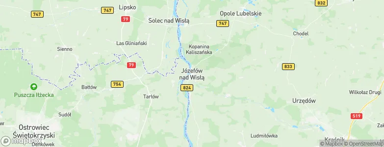 Gmina Józefów nad Wisłą, Poland Map