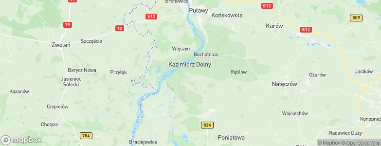 Gmina Kazimierz Dolny, Poland Map