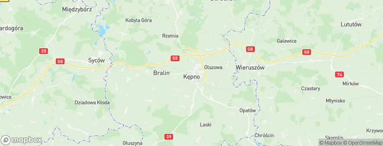 Gmina Kępno, Poland Map