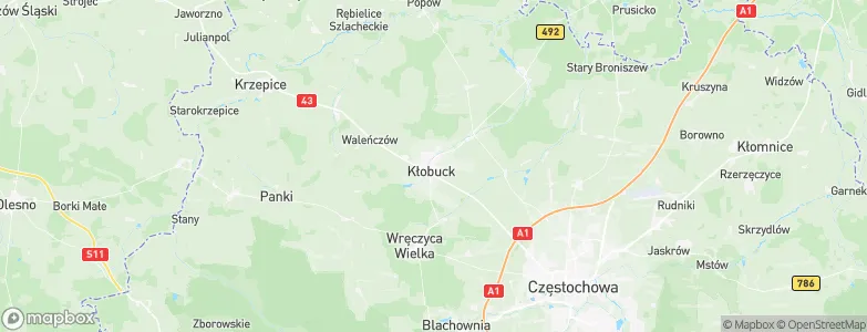 Gmina Kłobuck, Poland Map