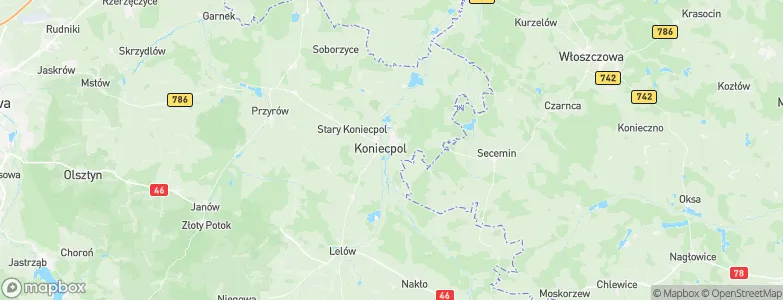 Gmina Koniecpol, Poland Map