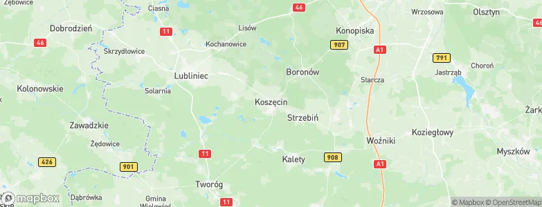 Gmina Koszęcin, Poland Map