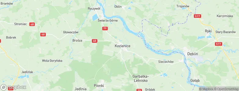 Gmina Kozienice, Poland Map